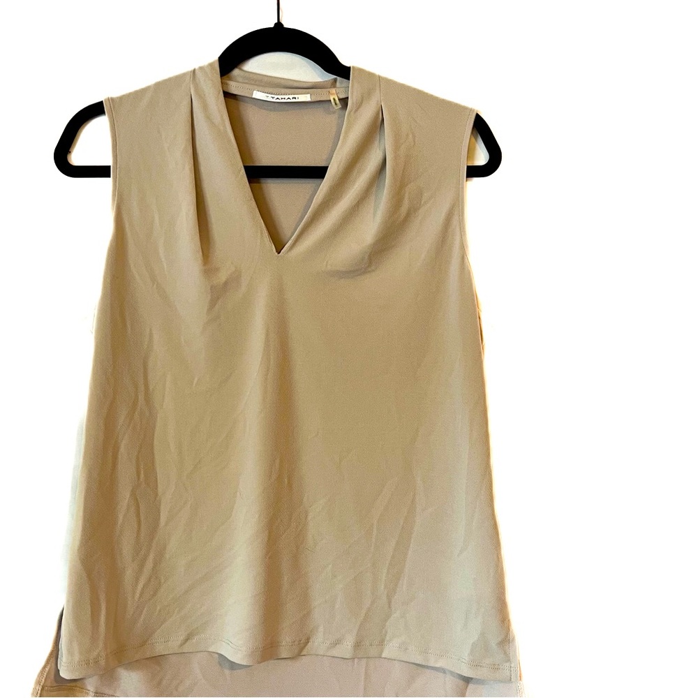 Tahari light tan colored top